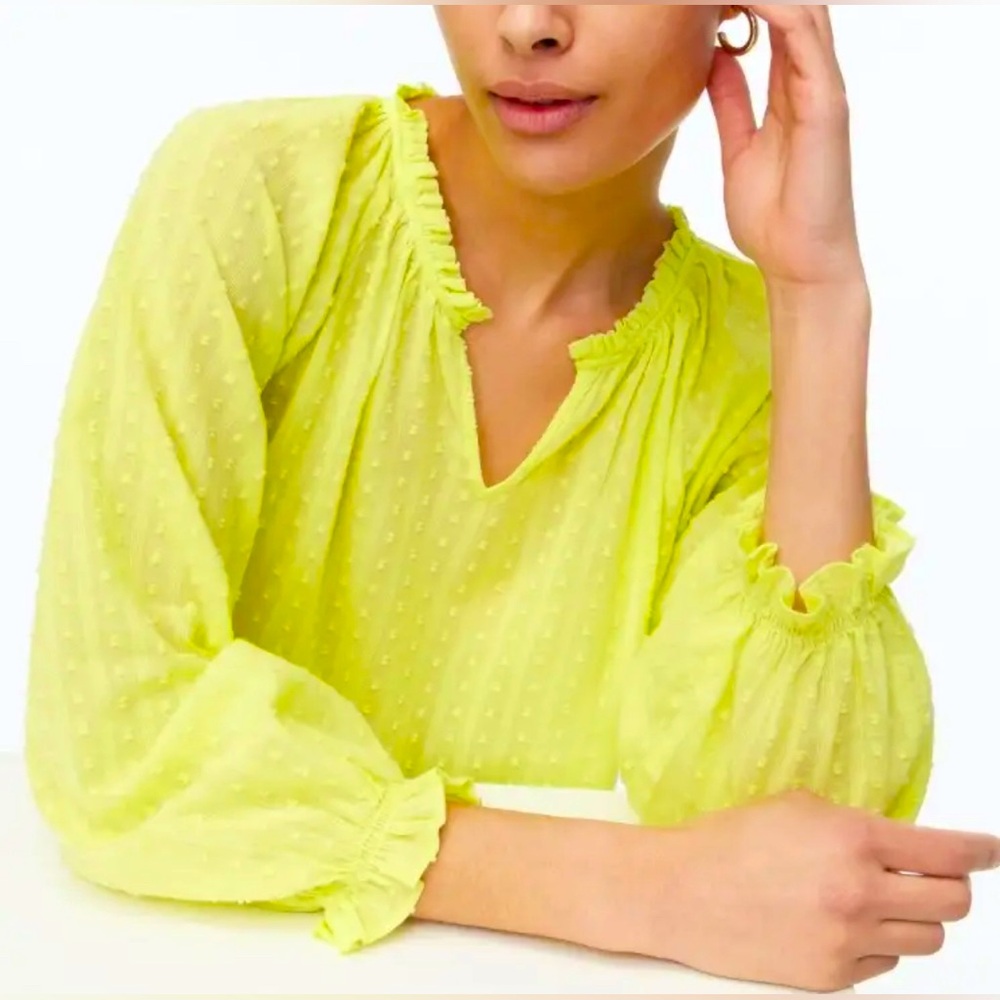 J.Crew Neon Peasant Blouse